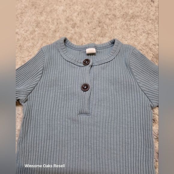 Blue Ribbed Kids One Piece - Picture 2 of 3